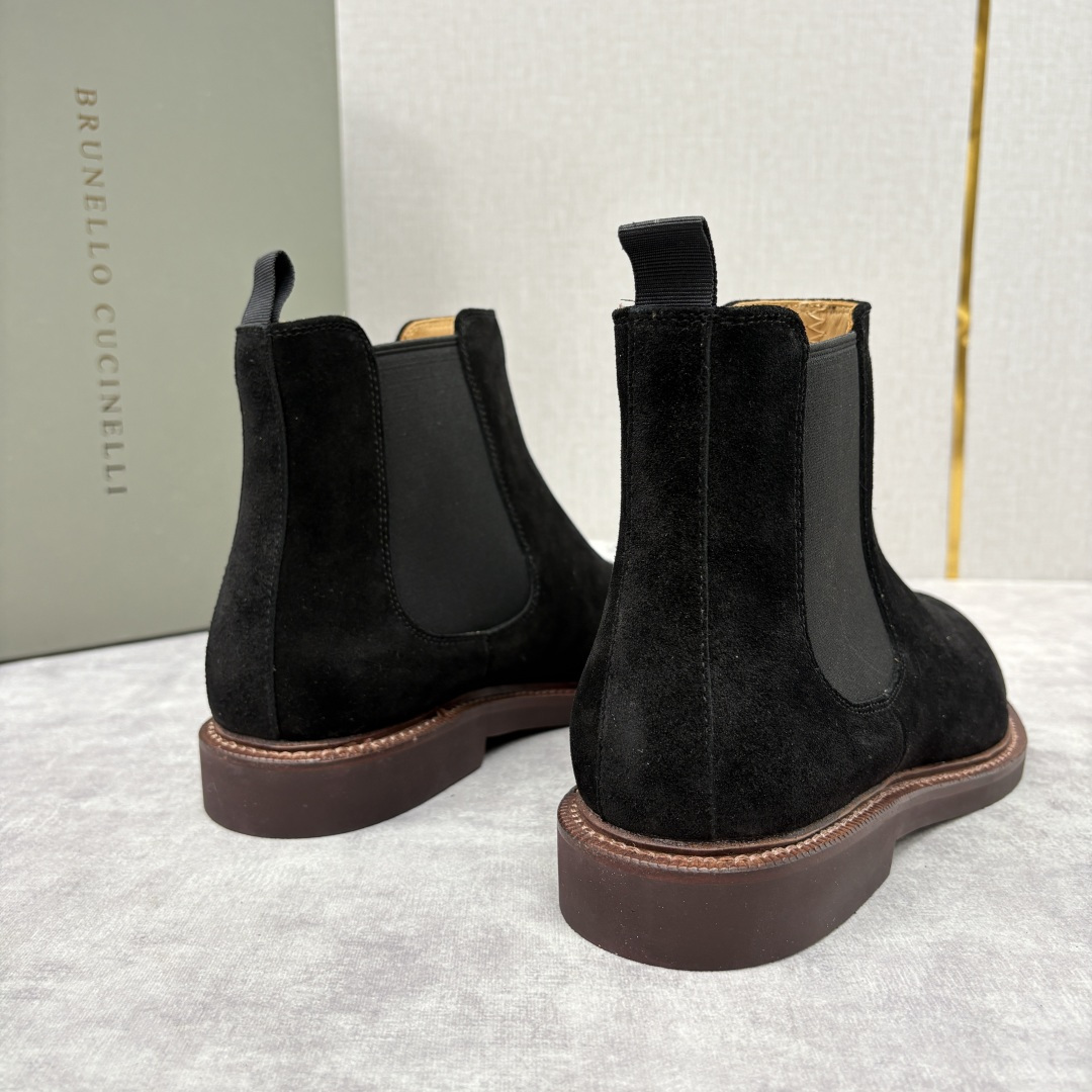💋💍BC家新品 Brunello Cucinell* 官网同步秋冬男靴切尔西皮靴 意式奢华与经典鞋型的优