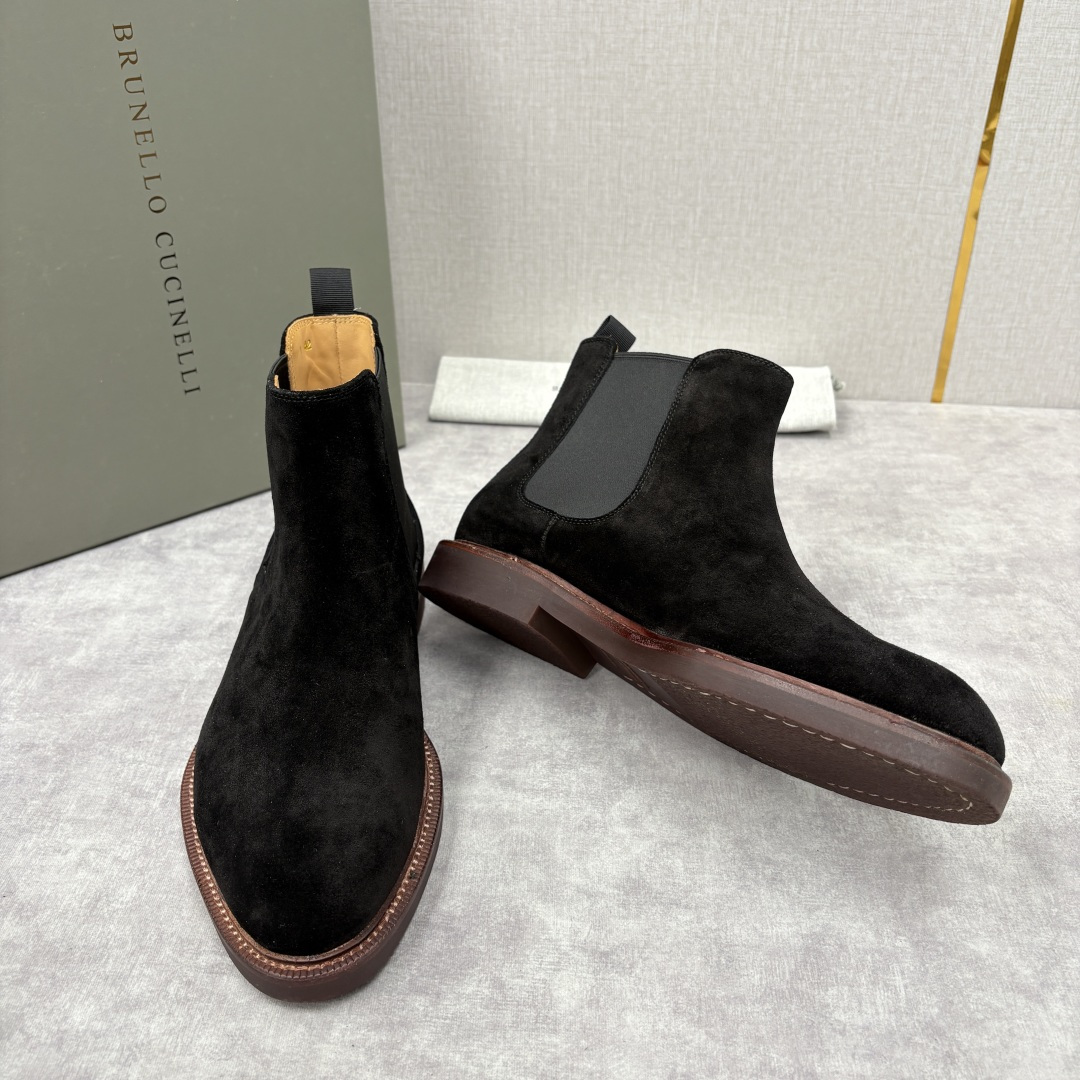 💋💍BC家新品 Brunello Cucinell* 官网同步秋冬男靴切尔西皮靴 意式奢华与经典鞋型的优