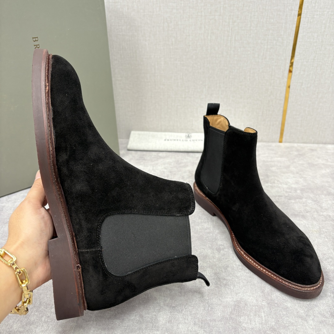 💋💍BC家新品 Brunello Cucinell* 官网同步秋冬男靴切尔西皮靴 意式奢华与经典鞋型的优