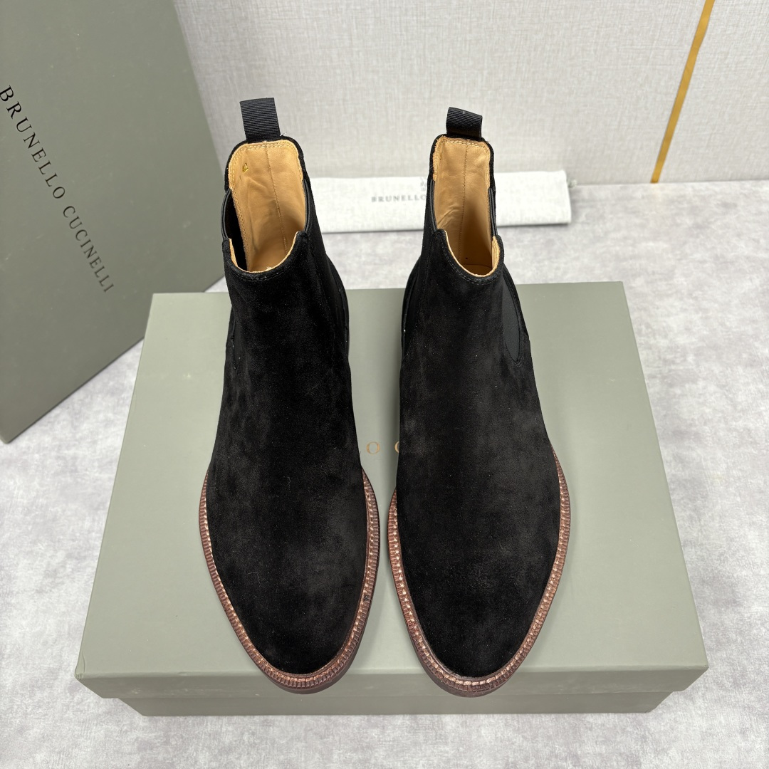 💋💍BC家新品 Brunello Cucinell* 官网同步秋冬男靴切尔西皮靴 意式奢华与经典鞋型的优