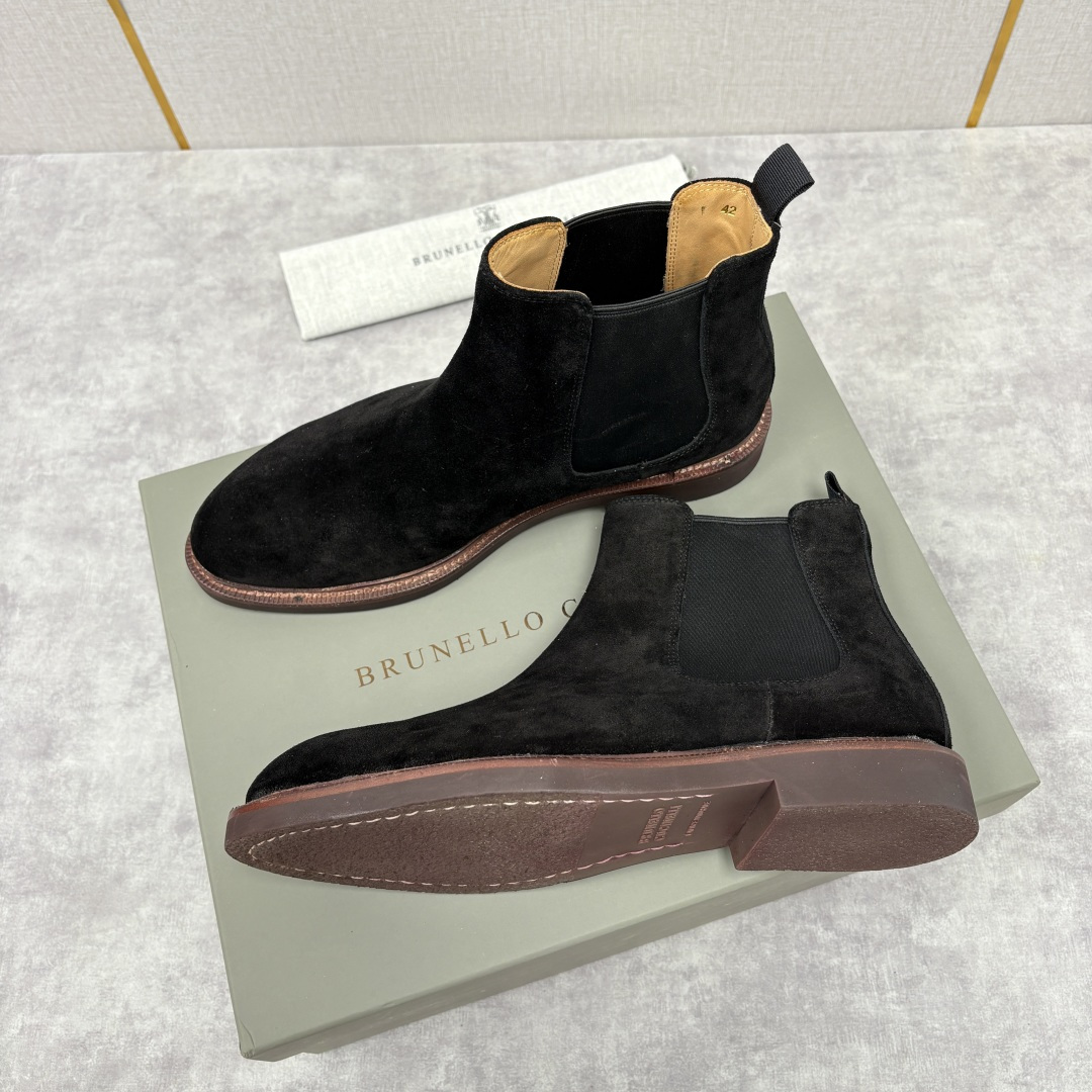 💋💍BC家新品 Brunello Cucinell* 官网同步秋冬男靴切尔西皮靴 意式奢华与经典鞋型的优