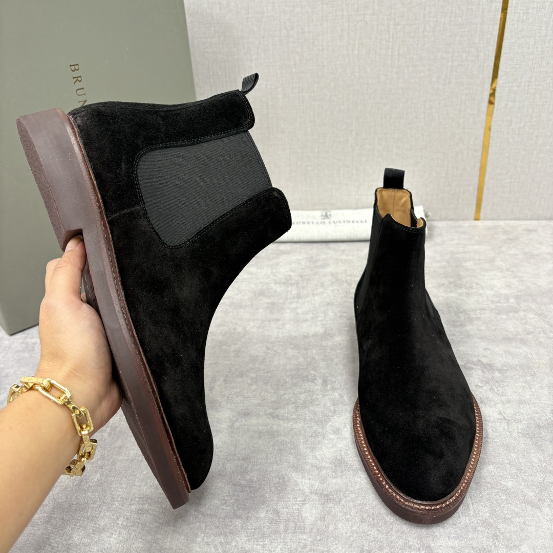 💋💍BC家新品 Brunello Cucinell* 官网同步秋冬男靴切尔西皮靴 意式奢华与经典鞋型的优