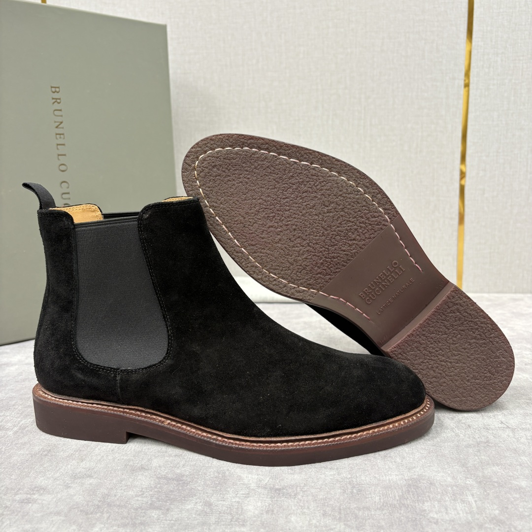 💋💍BC家新品 Brunello Cucinell* 官网同步秋冬男靴切尔西皮靴 意式奢华与经典鞋型的优