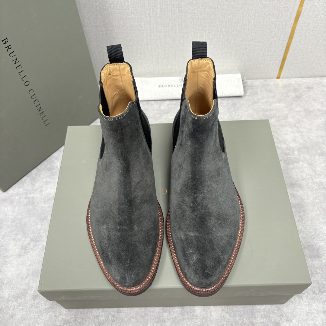 💋💍BC家新品 Brunello Cucinell* 官网同步秋冬男靴切尔西皮靴 意式奢华与经典鞋型的优