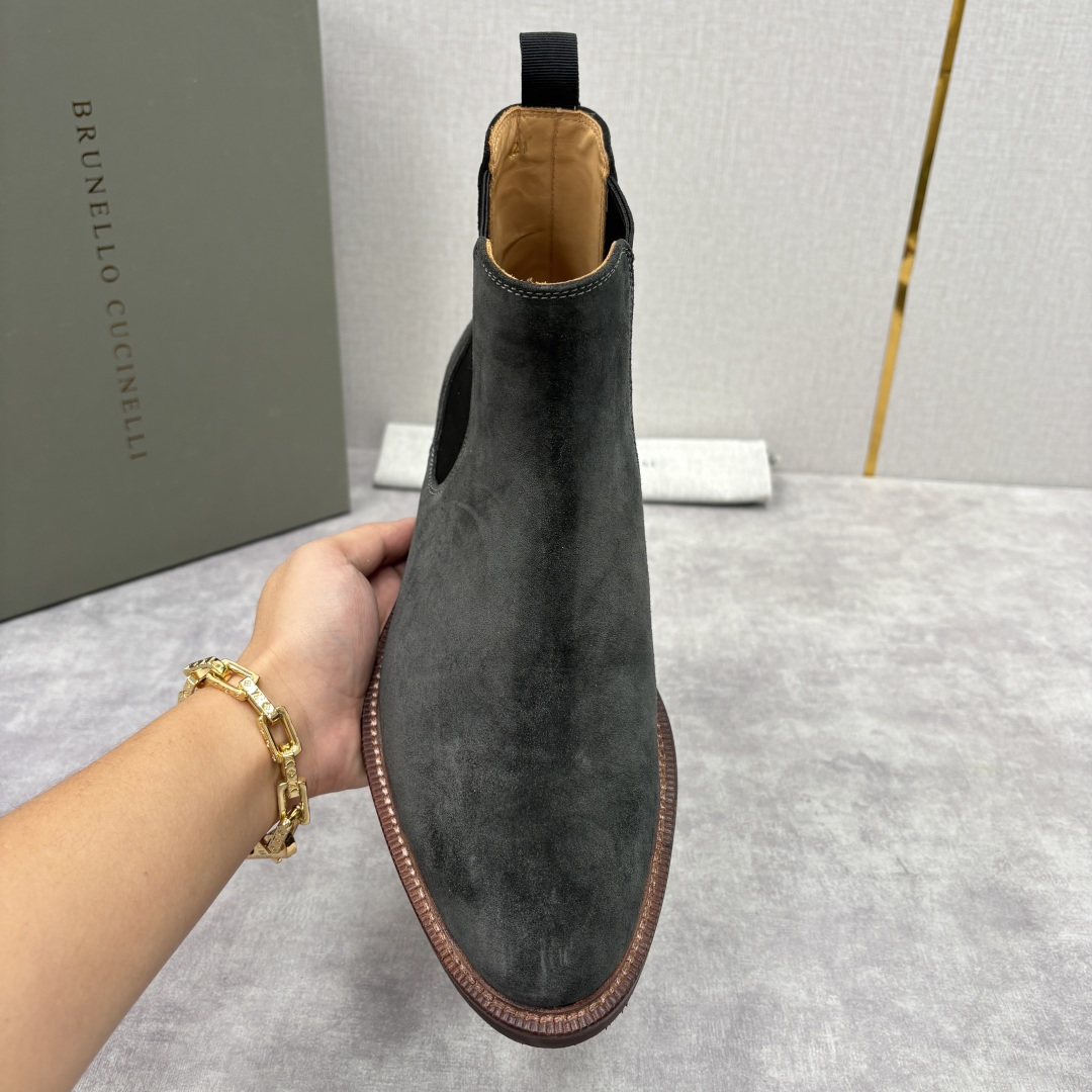 💋💍BC家新品 Brunello Cucinell* 官网同步秋冬男靴切尔西皮靴 意式奢华与经典鞋型的优