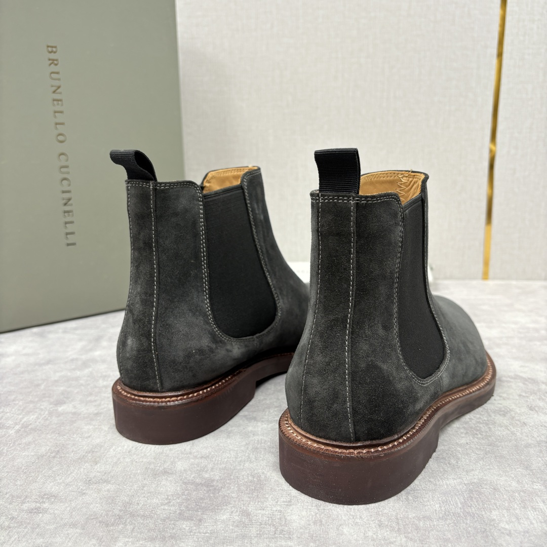 💋💍BC家新品 Brunello Cucinell* 官网同步秋冬男靴切尔西皮靴 意式奢华与经典鞋型的优