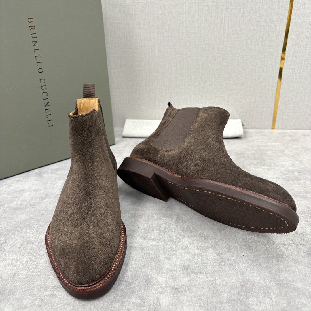 💋💍BC家新品 Brunello Cucinell* 官网同步秋冬男靴切尔西皮靴 意式奢华与经典鞋型的优