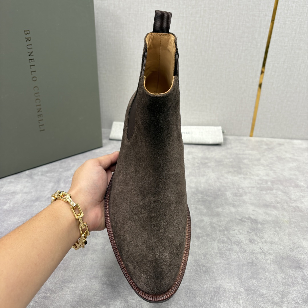 💋💍BC家新品 Brunello Cucinell* 官网同步秋冬男靴切尔西皮靴 意式奢华与经典鞋型的优