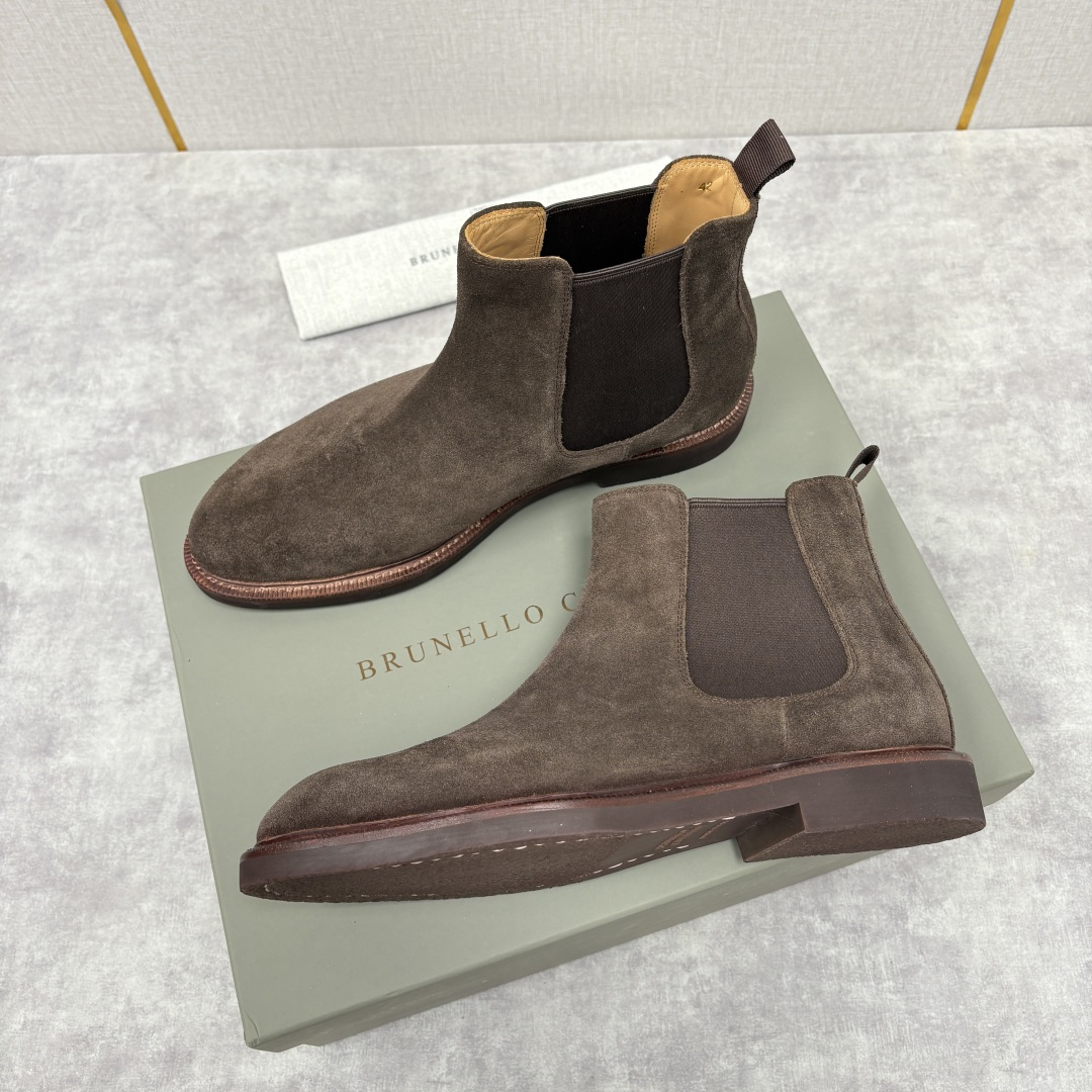 💋💍BC家新品 Brunello Cucinell* 官网同步秋冬男靴切尔西皮靴 意式奢华与经典鞋型的优