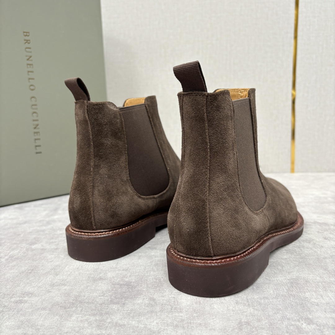 💋💍BC家新品 Brunello Cucinell* 官网同步秋冬男靴切尔西皮靴 意式奢华与经典鞋型的优