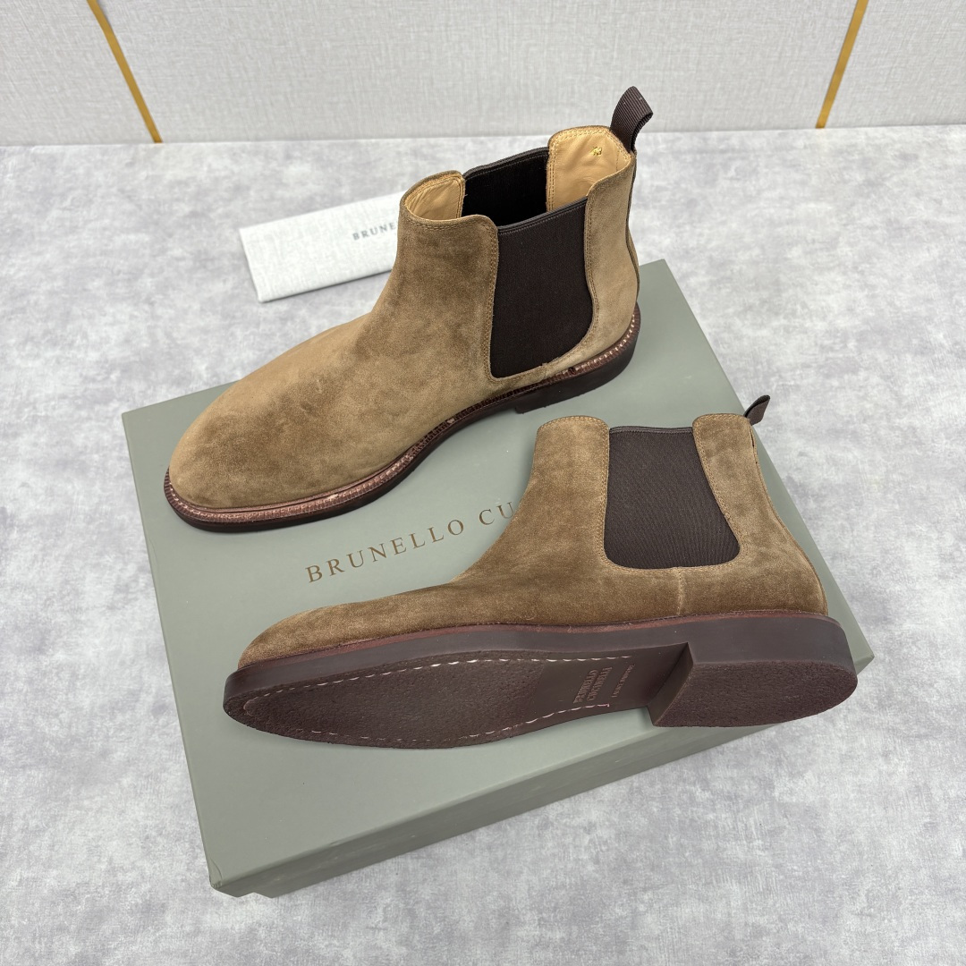 💋💍BC家新品 Brunello Cucinell* 官网同步秋冬男靴切尔西皮靴 意式奢华与经典鞋型的优