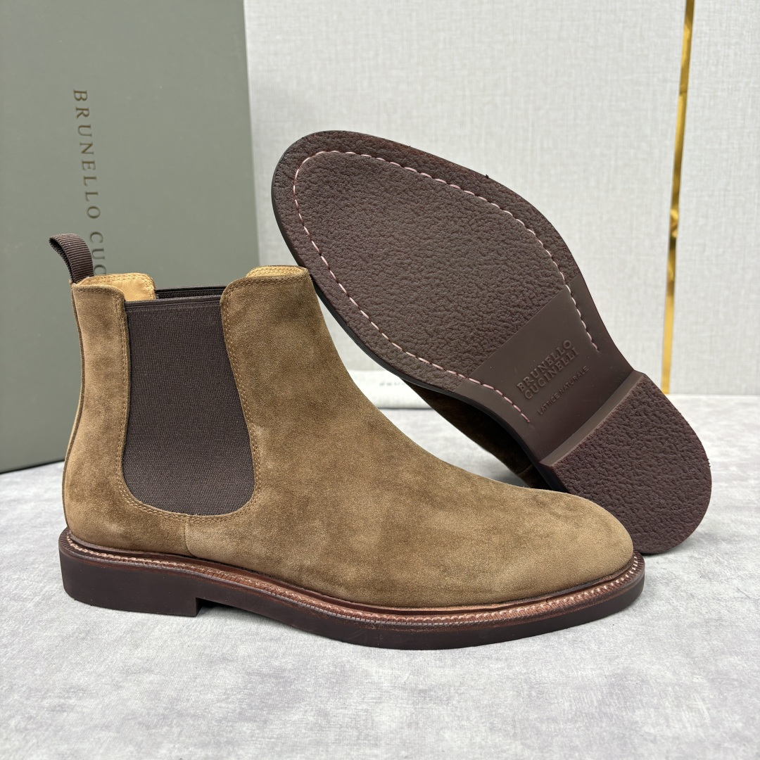 💋💍BC家新品 Brunello Cucinell* 官网同步秋冬男靴切尔西皮靴 意式奢华与经典鞋型的优