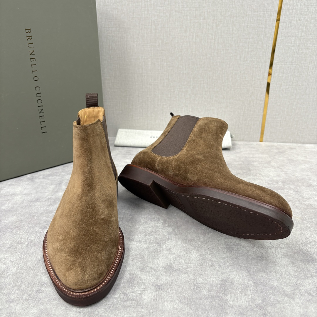 💋💍BC家新品 Brunello Cucinell* 官网同步秋冬男靴切尔西皮靴 意式奢华与经典鞋型的优