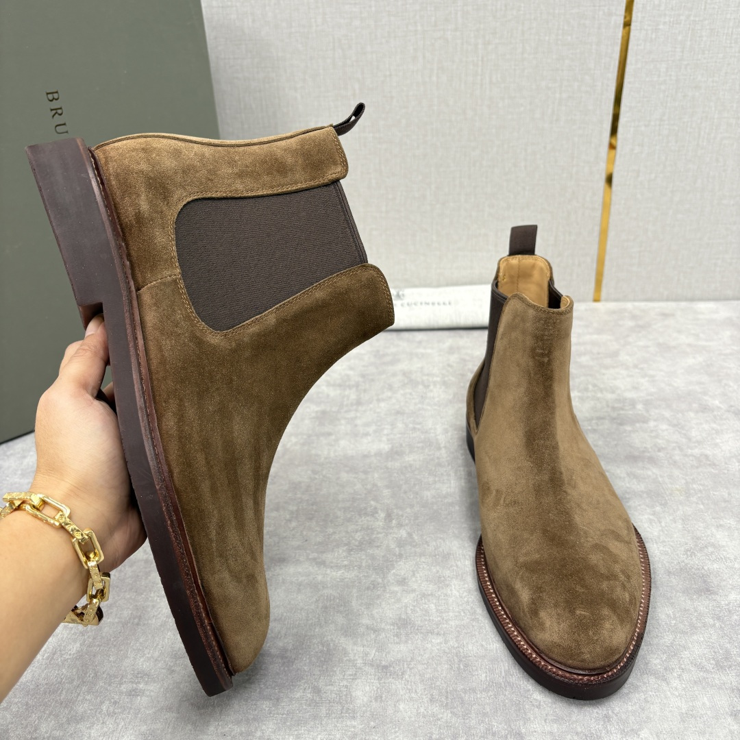 💋💍BC家新品 Brunello Cucinell* 官网同步秋冬男靴切尔西皮靴 意式奢华与经典鞋型的优