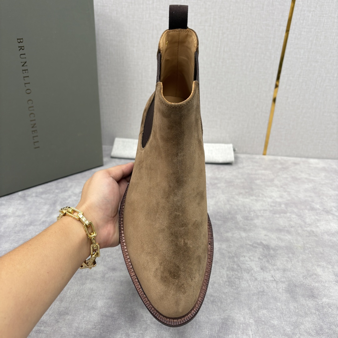 💋💍BC家新品 Brunello Cucinell* 官网同步秋冬男靴切尔西皮靴 意式奢华与经典鞋型的优