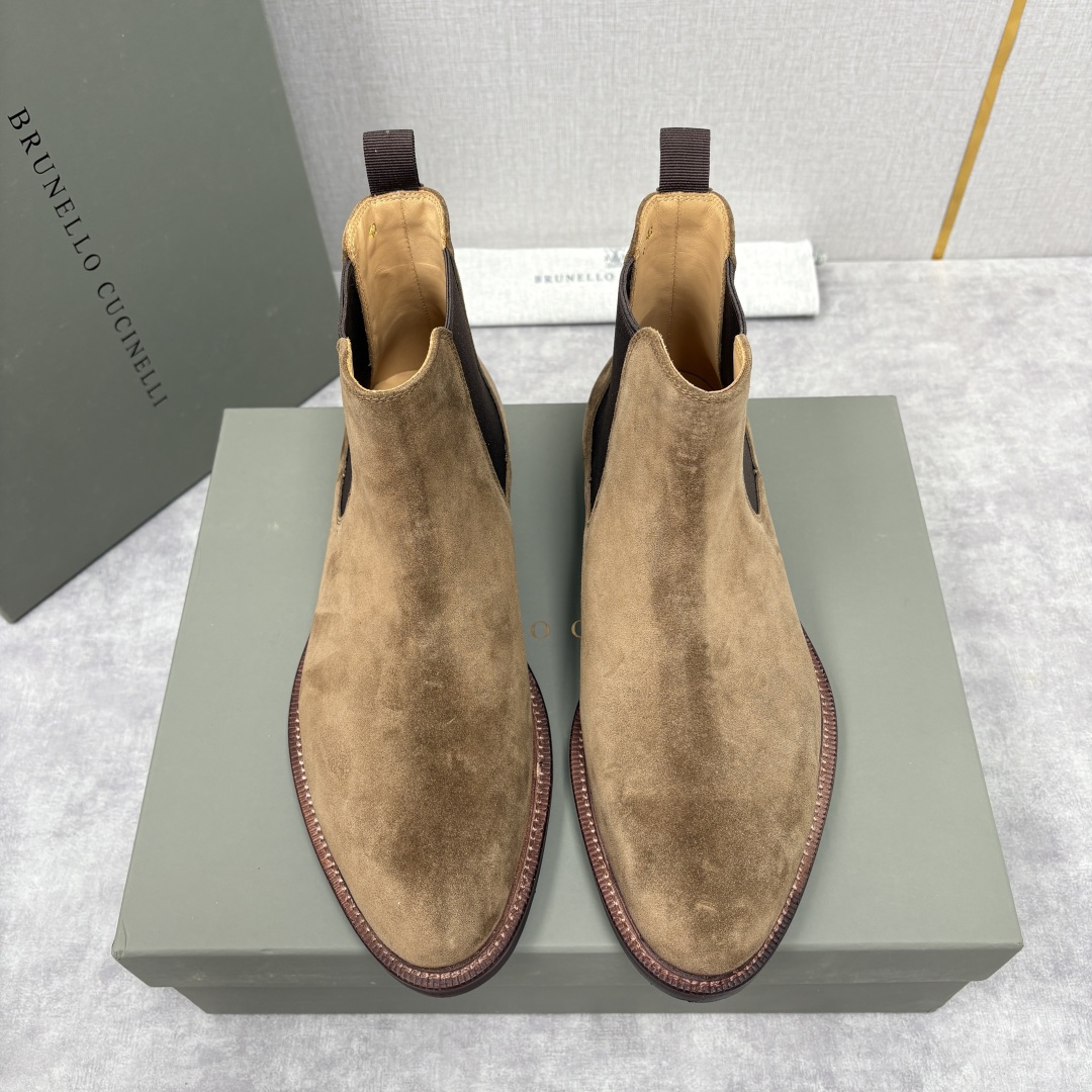 💋💍BC家新品 Brunello Cucinell* 官网同步秋冬男靴切尔西皮靴 意式奢华与经典鞋型的优