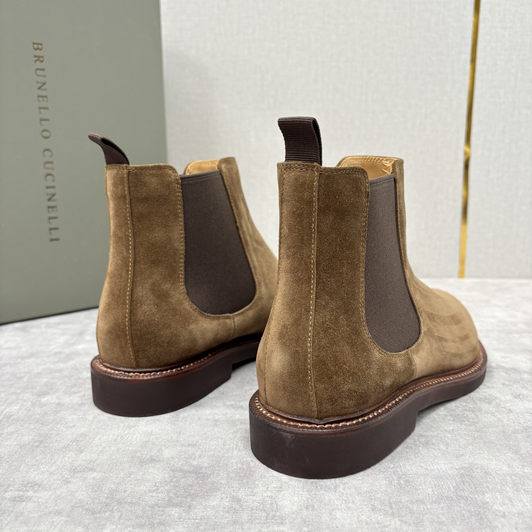 💋💍BC家新品 Brunello Cucinell* 官网同步秋冬男靴切尔西皮靴 意式奢华与经典鞋型的优