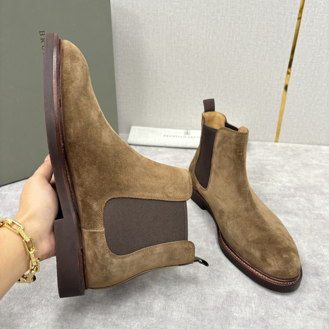 💋💍BC家新品 Brunello Cucinell* 官网同步秋冬男靴切尔西皮靴 意式奢华与经典鞋型的优