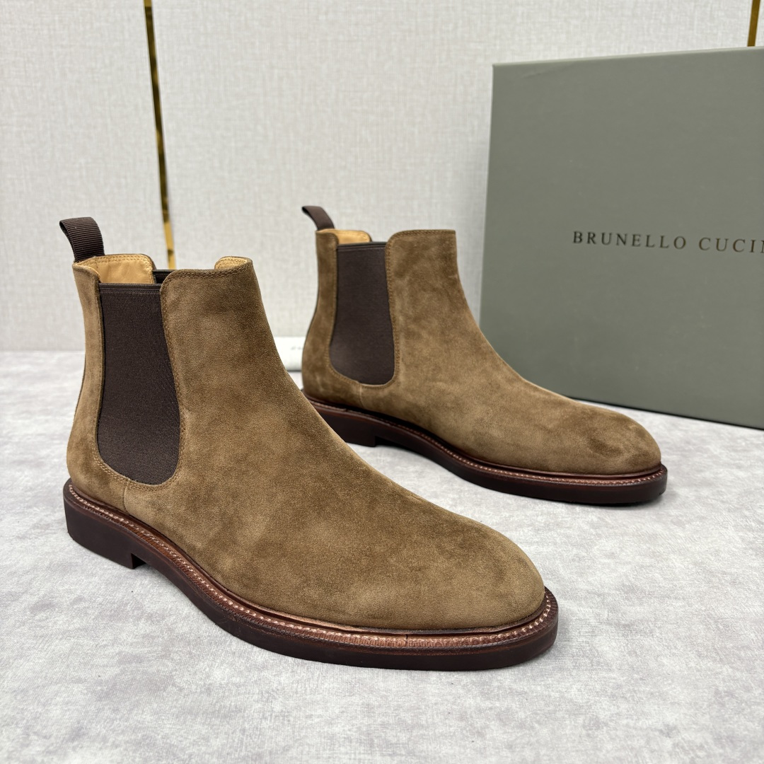 💋💍BC家新品 Brunello Cucinell* 官网同步秋冬男靴切尔西皮靴 意式奢华与经典鞋型的优