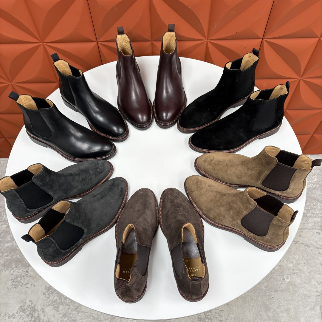 💋💍BC家新品 Brunello Cucinell* 官网同步秋冬男靴切尔西皮靴 意式奢华与经典鞋型的优