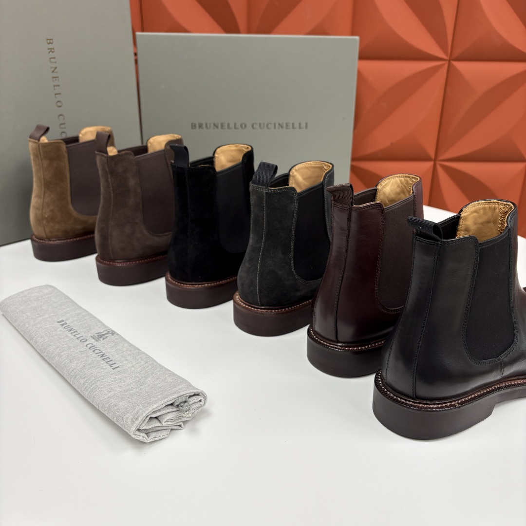 💋💍BC家新品 Brunello Cucinell* 官网同步秋冬男靴切尔西皮靴 意式奢华与经典鞋型的优