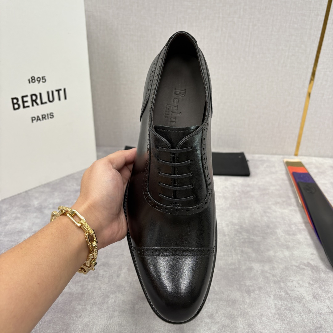 💋💍Berlut* 布鲁提 新款男士手工擦色正装皮鞋上新🆕 鳄鱼纹布洛克牛津鞋的商务与格调的极致融合。甄