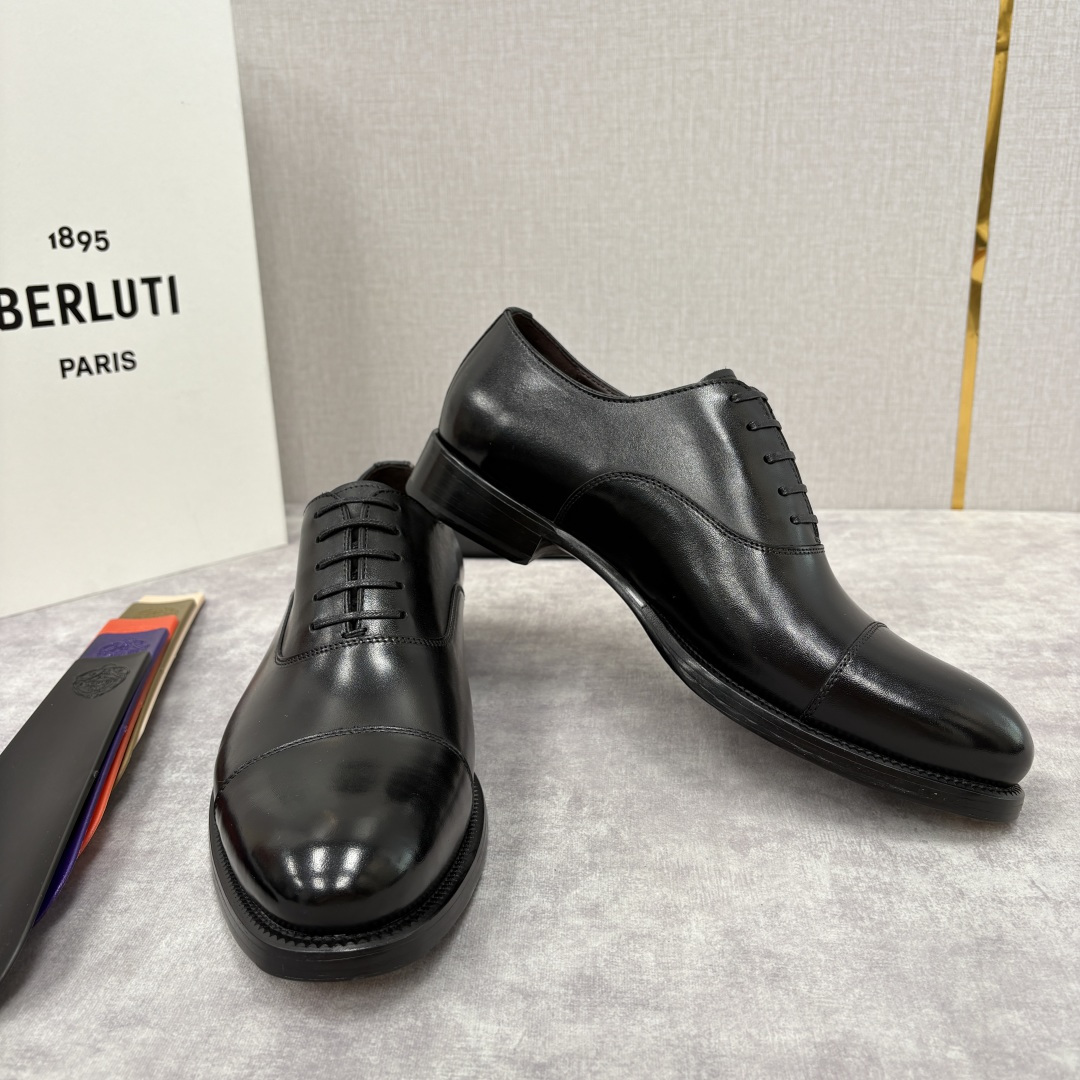 💋💍Berlut* 布鲁提 新款男士手工擦色正装皮鞋上新🆕 鳄鱼纹牛津鞋的商务与格调的极致融合。甄选优质