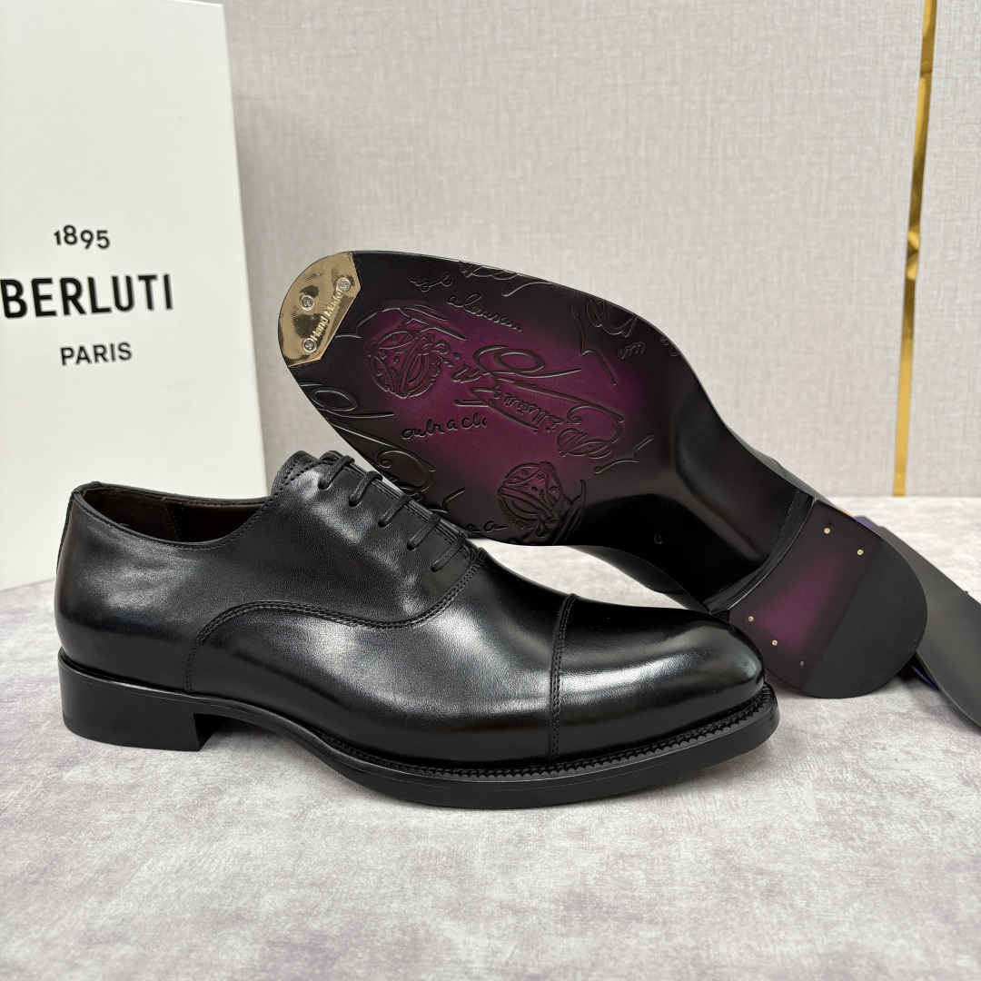 💋💍Berlut* 布鲁提 新款男士手工擦色正装皮鞋上新🆕 鳄鱼纹牛津鞋的商务与格调的极致融合。甄选优质