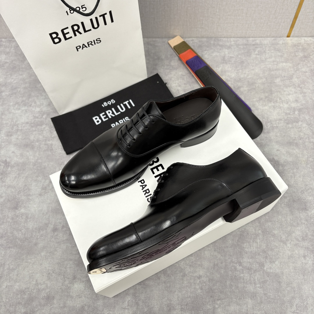 💋💍Berlut* 布鲁提 新款男士手工擦色正装皮鞋上新🆕 鳄鱼纹牛津鞋的商务与格调的极致融合。甄选优质