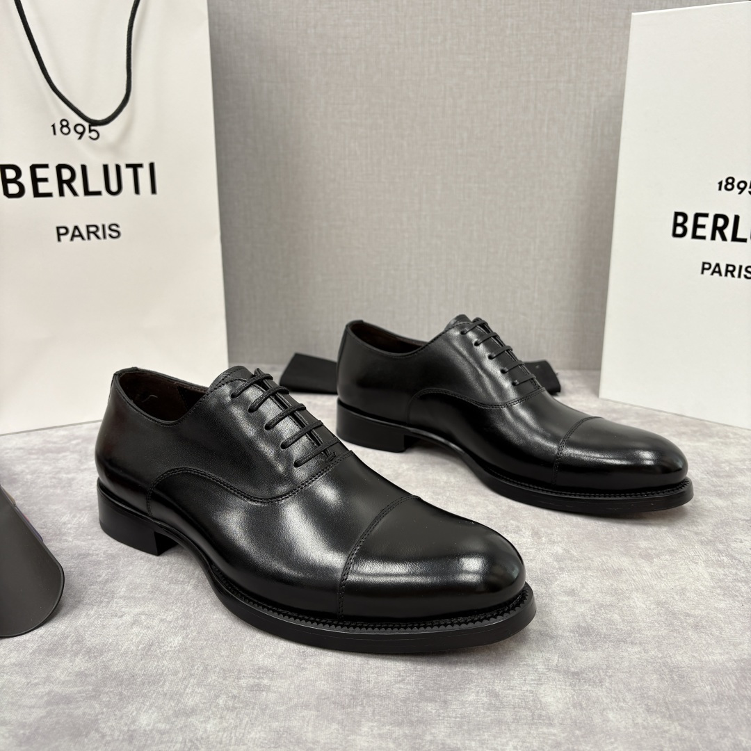 💋💍Berlut* 布鲁提 新款男士手工擦色正装皮鞋上新🆕 鳄鱼纹牛津鞋的商务与格调的极致融合。甄选优质