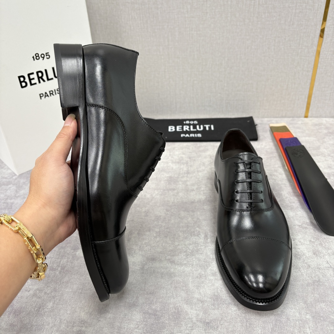 💋💍Berlut* 布鲁提 新款男士手工擦色正装皮鞋上新🆕 鳄鱼纹牛津鞋的商务与格调的极致融合。甄选优质