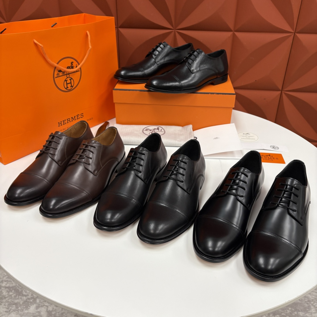 💋💍H家新品 Herme* 爱马-仕 男士三接头牛津鞋正装鞋皮鞋 兼具奢华质感与优雅格调，是商务场合的高
