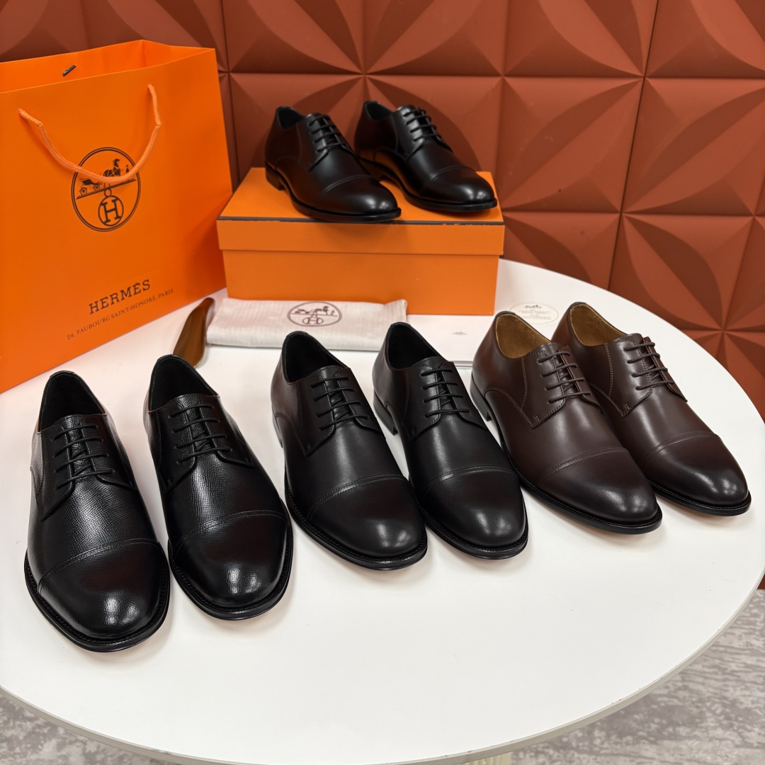 💋💍H家新品 Herme* 爱马-仕 男士三接头牛津鞋正装鞋皮鞋 兼具奢华质感与优雅格调，是商务场合的高
