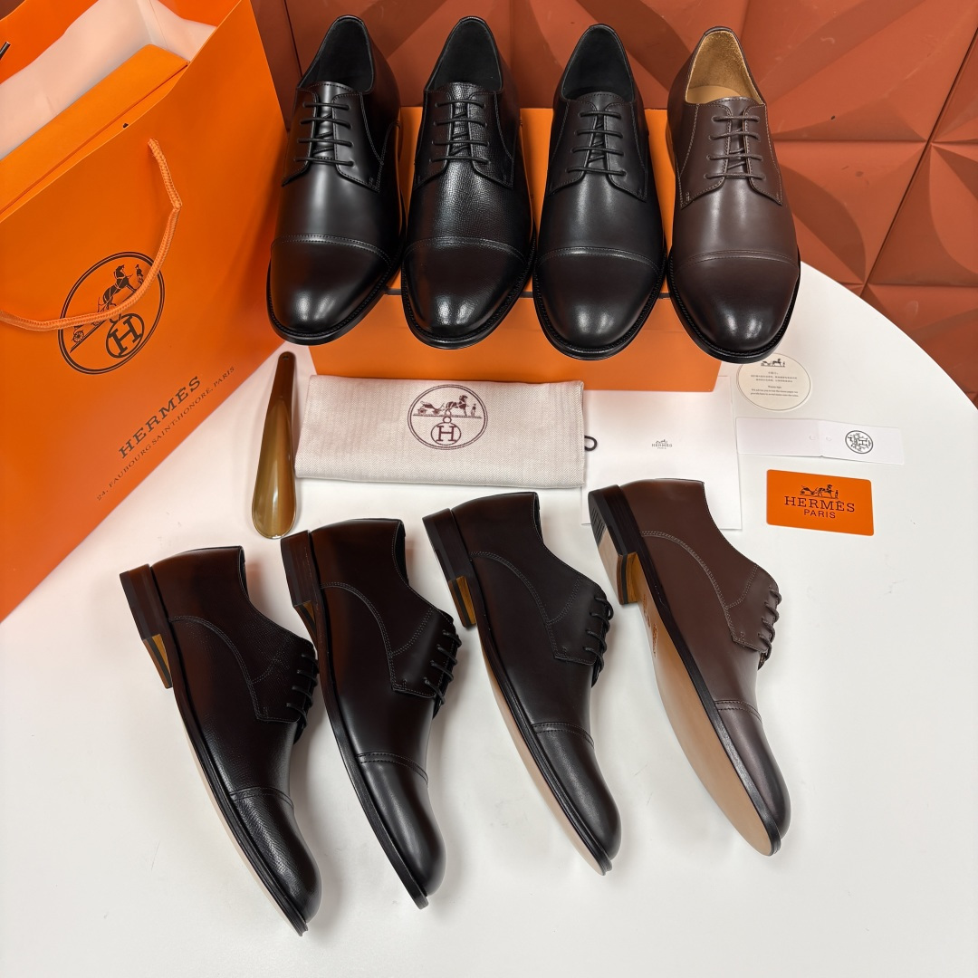 💋💍H家新品 Herme* 爱马-仕 男士三接头牛津鞋正装鞋皮鞋 兼具奢华质感与优雅格调，是商务场合的高