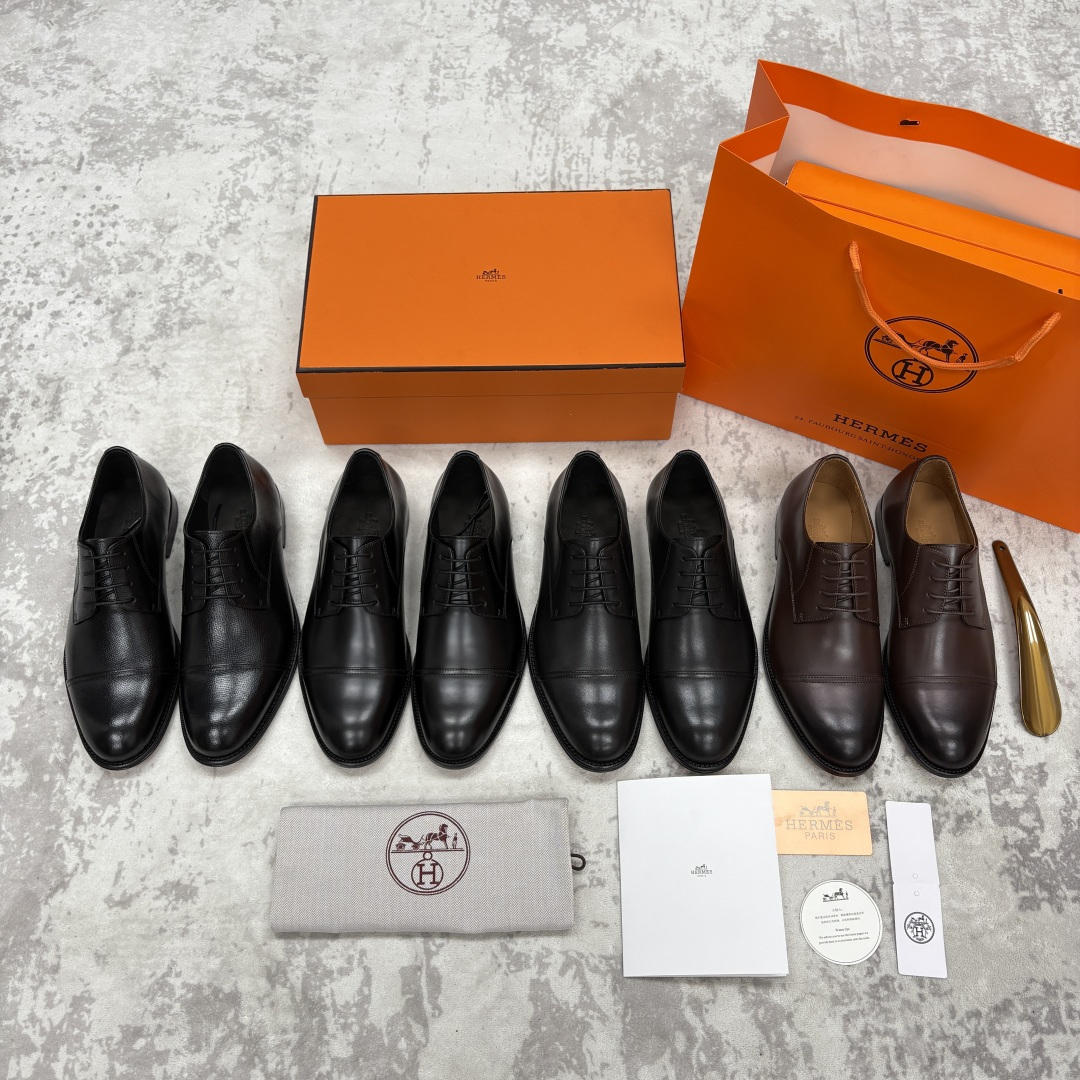 💋💍H家新品 Herme* 爱马-仕 男士三接头牛津鞋正装鞋皮鞋 兼具奢华质感与优雅格调，是商务场合的高