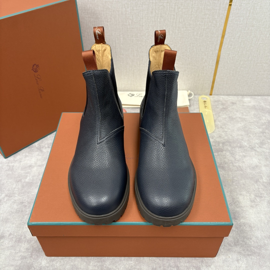 💋💍LP家 新品皮靴 Loro Pian* 诺悠*翩雅 切尔西男靴 把顶奢面料与实用设计揉进经典靴型里，
