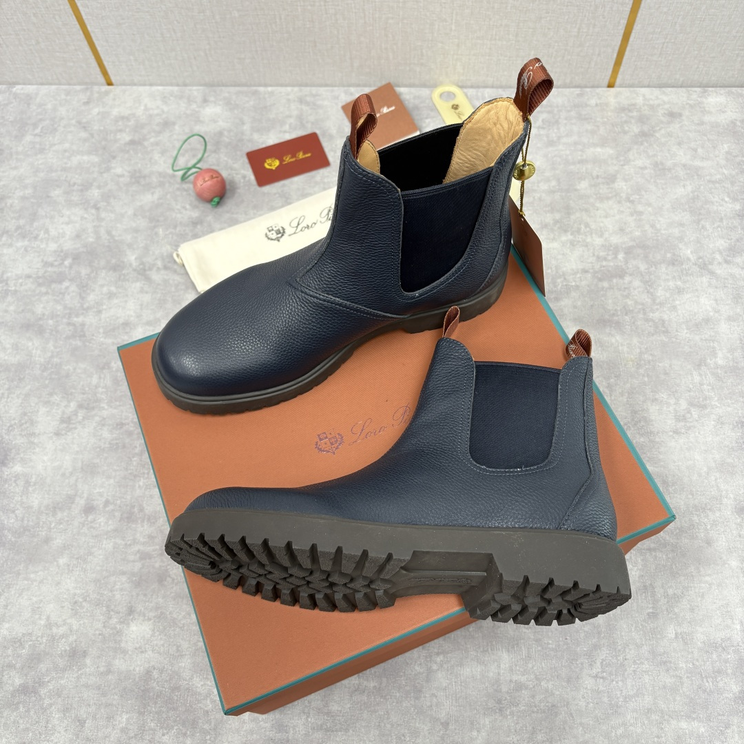 💋💍LP家 新品皮靴 Loro Pian* 诺悠*翩雅 切尔西男靴 把顶奢面料与实用设计揉进经典靴型里，