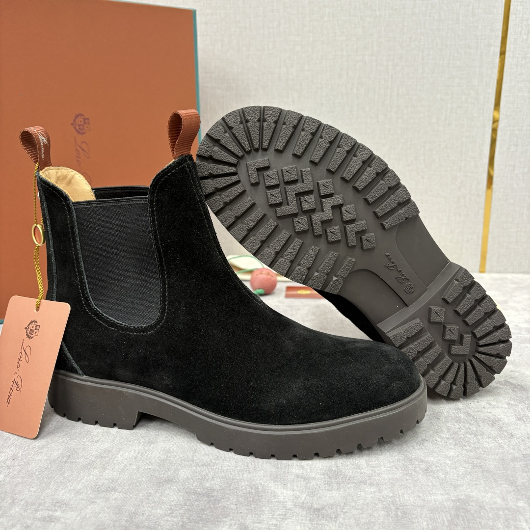 💋💍LP家 新品皮靴 Loro Pian* 诺悠*翩雅 切尔西男靴 把顶奢面料与实用设计揉进经典靴型里，