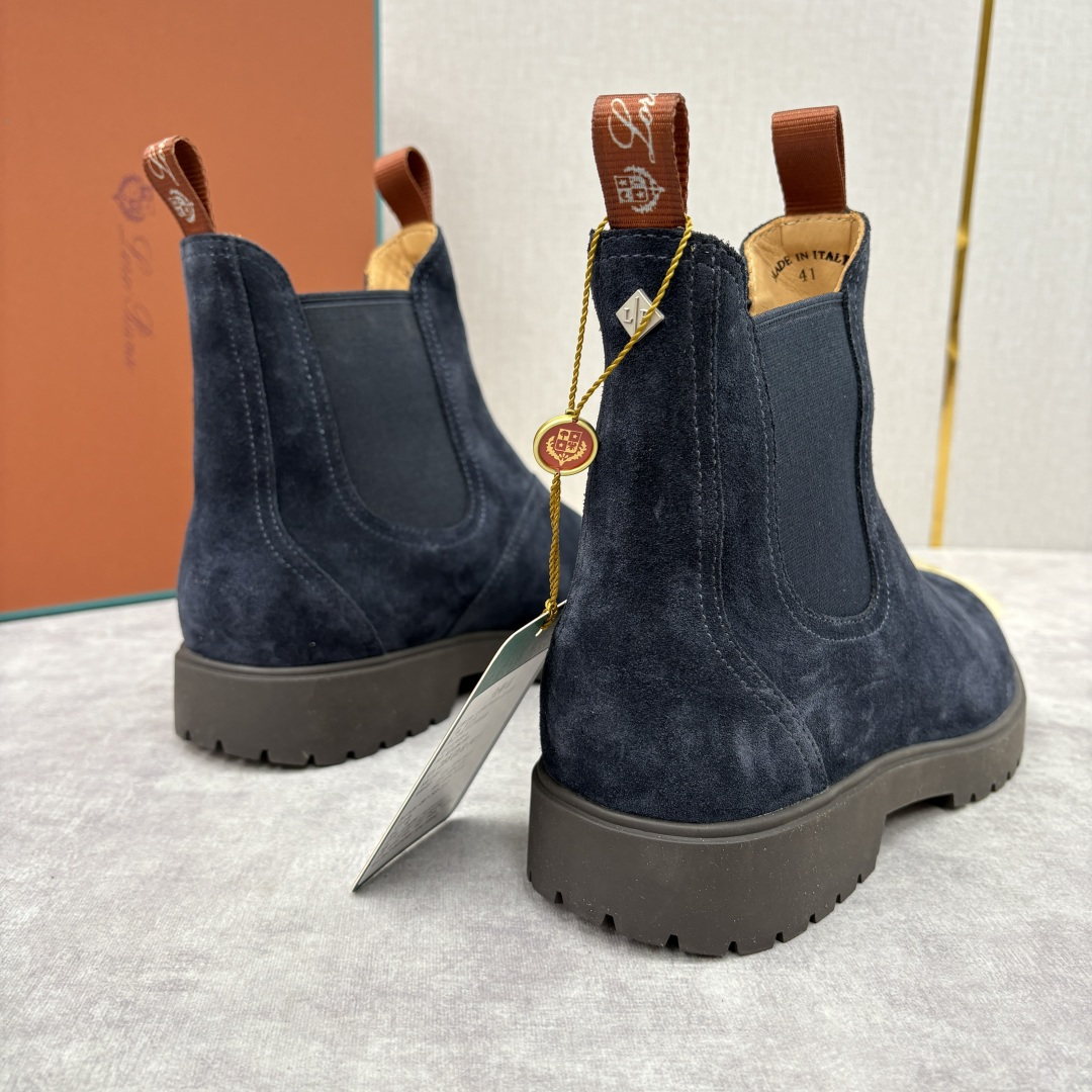 💋💍LP家 新品皮靴 Loro Pian* 诺悠*翩雅 切尔西男靴 把顶奢面料与实用设计揉进经典靴型里，
