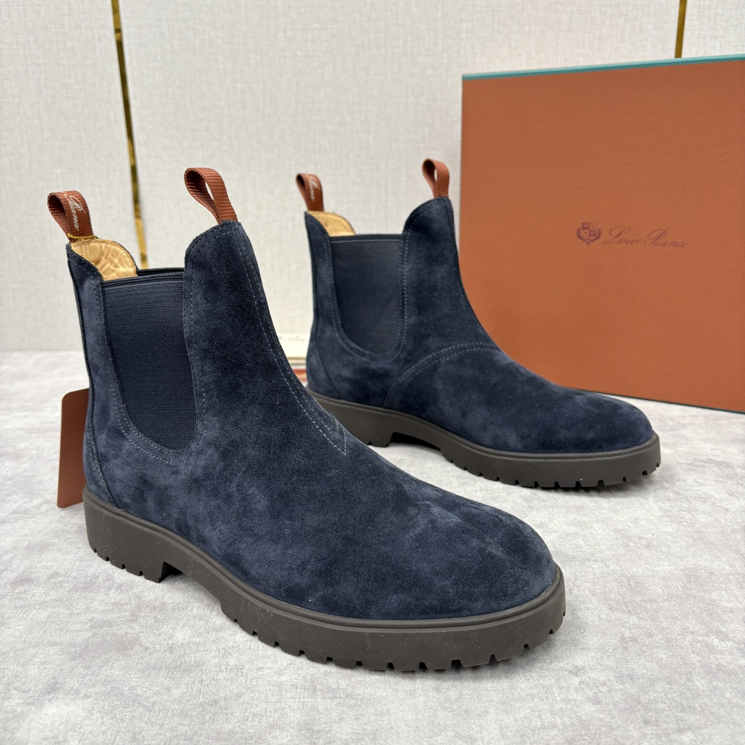 💋💍LP家 新品皮靴 Loro Pian* 诺悠*翩雅 切尔西男靴 把顶奢面料与实用设计揉进经典靴型里，