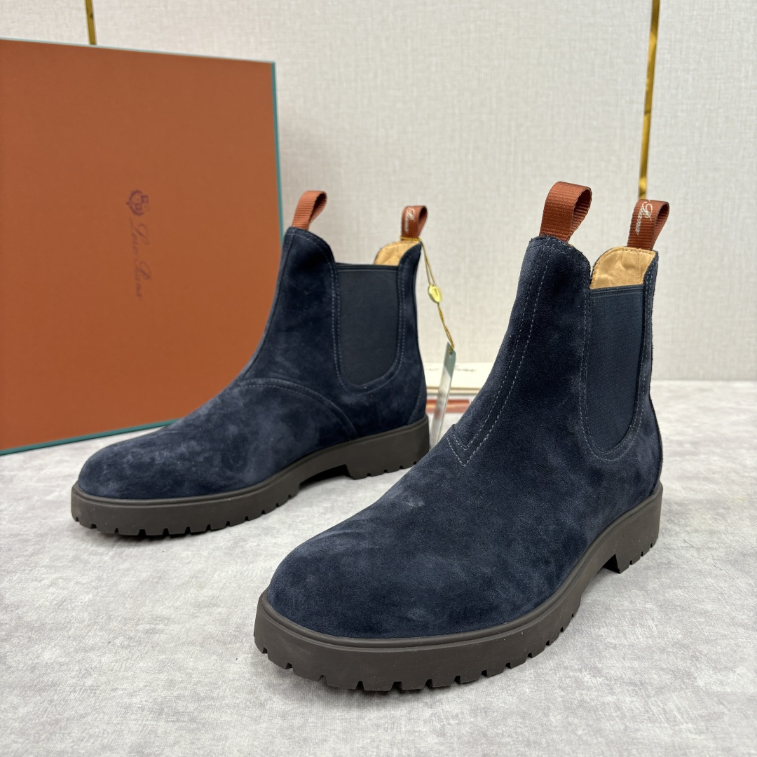💋💍LP家 新品皮靴 Loro Pian* 诺悠*翩雅 切尔西男靴 把顶奢面料与实用设计揉进经典靴型里，