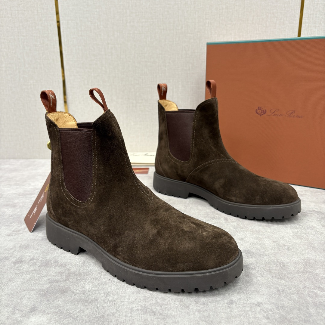 💋💍LP家 新品皮靴 Loro Pian* 诺悠*翩雅 切尔西男靴 把顶奢面料与实用设计揉进经典靴型里，