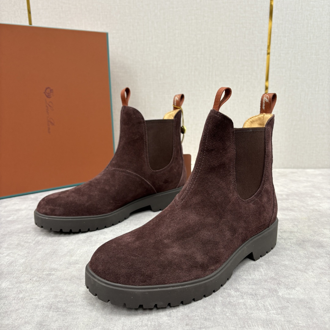 💋💍LP家 新品皮靴 Loro Pian* 诺悠*翩雅 切尔西男靴 把顶奢面料与实用设计揉进经典靴型里，