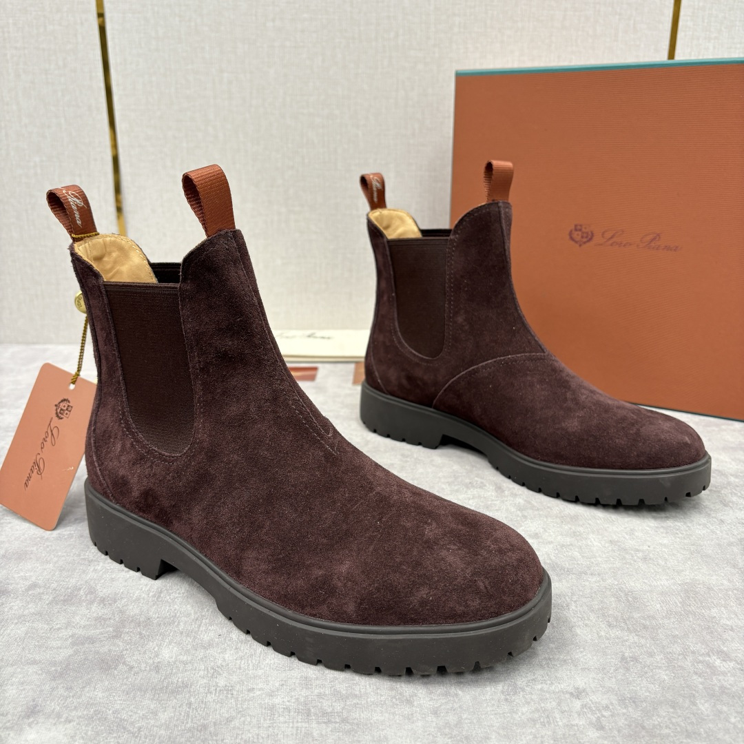 💋💍LP家 新品皮靴 Loro Pian* 诺悠*翩雅 切尔西男靴 把顶奢面料与实用设计揉进经典靴型里，