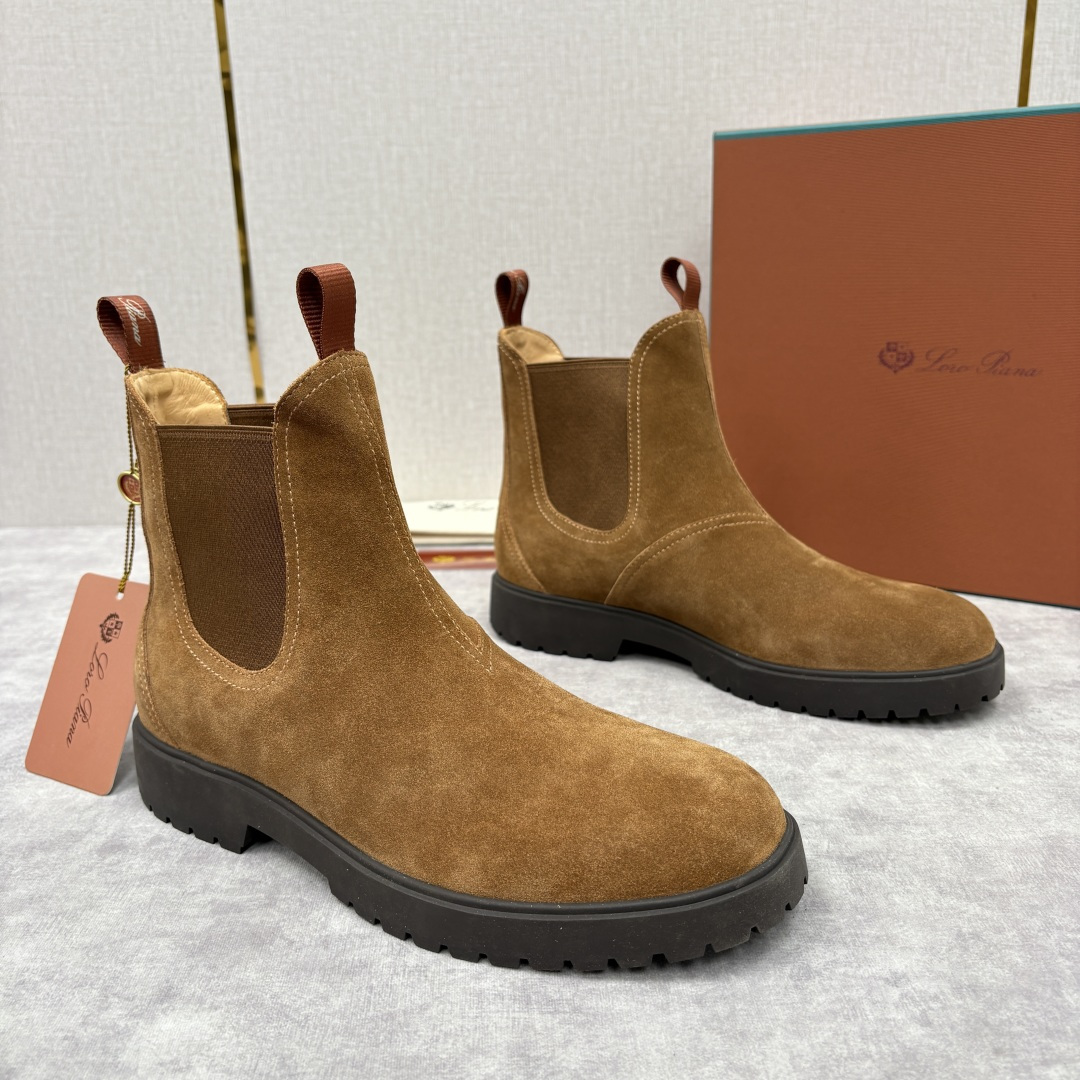 💋💍LP家 新品皮靴 Loro Pian* 诺悠*翩雅 切尔西男靴 把顶奢面料与实用设计揉进经典靴型里，