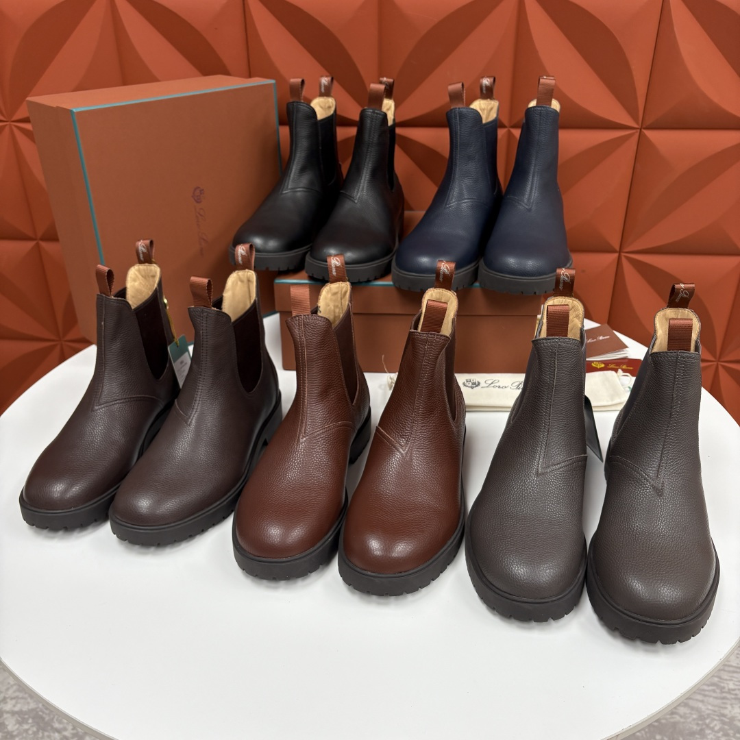💋💍LP家 新品皮靴 Loro Pian* 诺悠*翩雅 切尔西男靴 把顶奢面料与实用设计揉进经典靴型里，