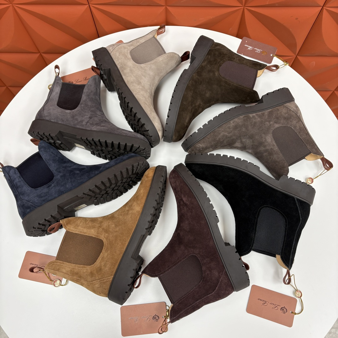 💋💍LP家 新品皮靴 Loro Pian* 诺悠*翩雅 切尔西男靴 把顶奢面料与实用设计揉进经典靴型里，