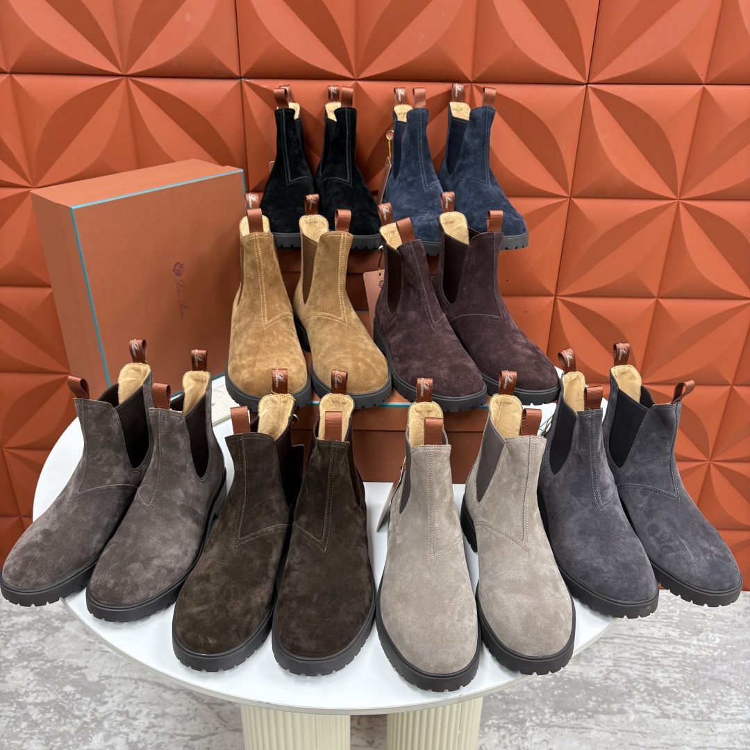 💋💍LP家 新品皮靴 Loro Pian* 诺悠*翩雅 切尔西男靴 把顶奢面料与实用设计揉进经典靴型里，