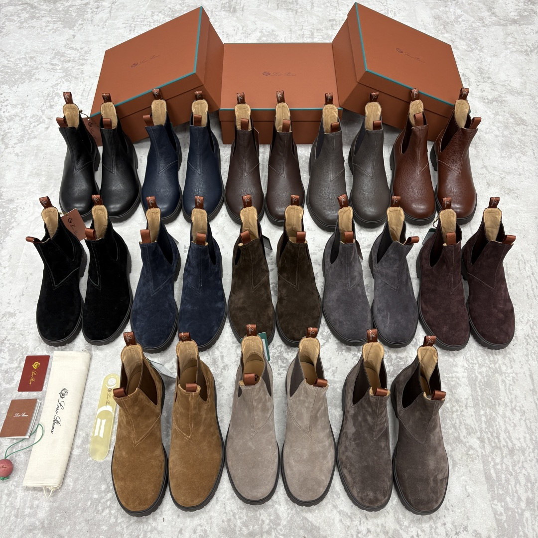 💋💍LP家 新品皮靴 Loro Pian* 诺悠*翩雅 切尔西男靴 把顶奢面料与实用设计揉进经典靴型里，