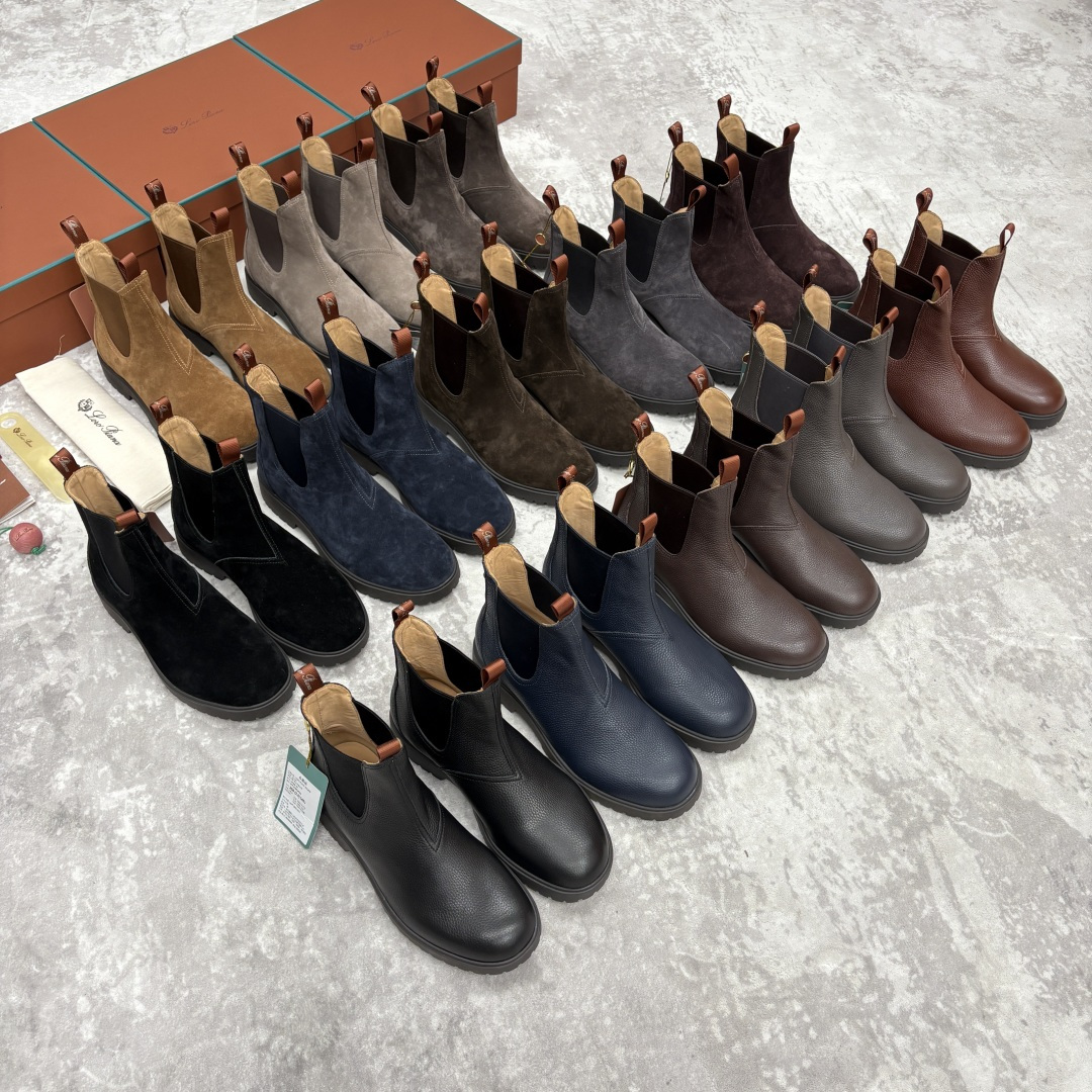 💋💍LP家 新品皮靴 Loro Pian* 诺悠*翩雅 切尔西男靴 把顶奢面料与实用设计揉进经典靴型里，